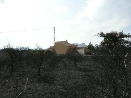 Op het land van de buren waar de brand begon en de stalen deur de redding was voor het huis.