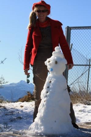 Maria met de vreselijke sneeuwman